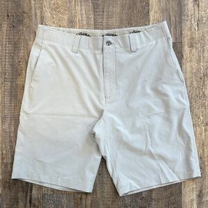 Callaway Men's Light Gray Flat Front Gold Shorts Size 34